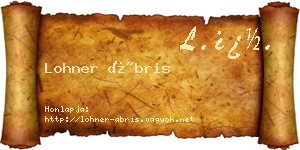 Lohner Ábris névjegykártya